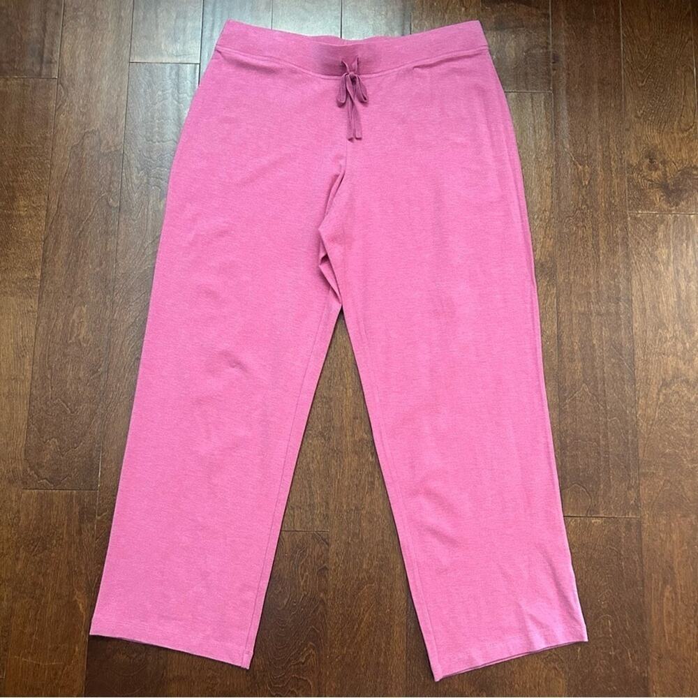 Eileen Fisher Pink Wide Leg Drawstring Lounge Pants, Size Large